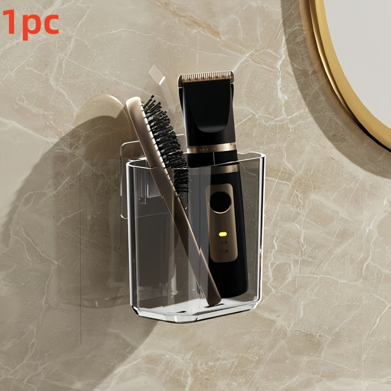 Soporte de cepillo de dientes montado en la pared, organizador de almacenamiento de baño adhesivo sin taladro, diseño simple, soporte de cepillo de dientes eléctrico con drenaje, para baño, cocina, suministros para el hogar