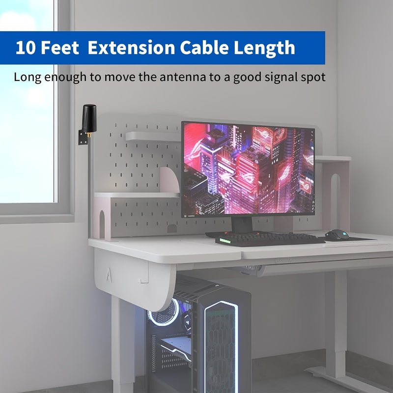 Antena MIMO 2x2 para 5G/ 4G/ LTE, para uso al aire libre, compatible con Verizon, AT&T, T-Mobile y Sprint. Ideal para ruteadores 4G LTE, puertas de enlace, módems celulares y cámaras de senderismo. Incluye cable coaxial de 10 pies, montaje en pared y con
