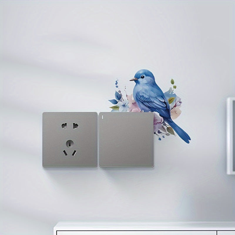 Calcomanía decorativa de pájaro azul de la suerte, diseño moderno para pared, habitación, entrada, decoración del hogar