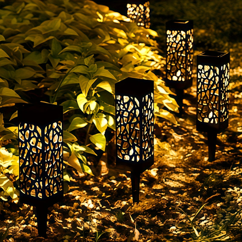 6 piezas de iluminación solar para exteriores, iluminación comercial de calles, luces decorativas de senderos solares, iluminación de áreas, luces de césped de patio, IP44, iluminación solar LED para exteriores, jardín y paisajismo.