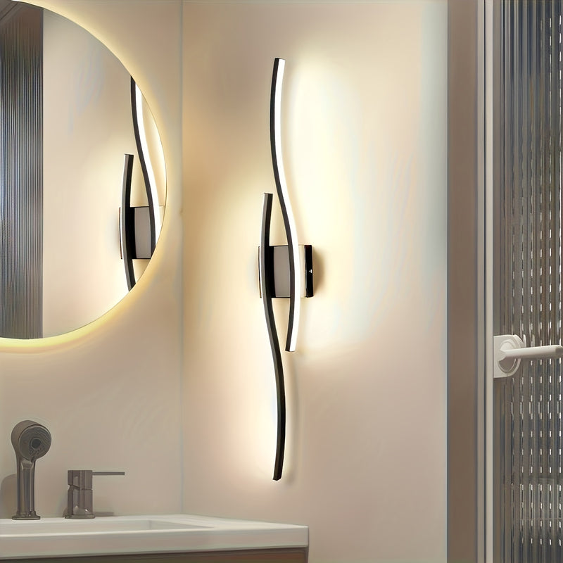 Luz de techo LED moderna con forma de ola, montaje semienterrado de metal, brillo ajustable, acabado cromado pulido, brillo dorado cálido, instalación fácil, compatible con Alexa, ideal para dormitorio, sala de estar, cocina, baño, villa, restaurante, ca