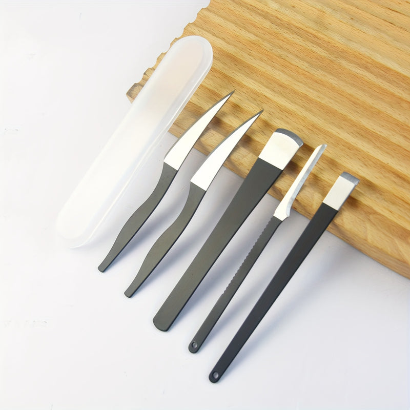 Juego de Cuchillos para Pedicura Negros, Herramientas de Acero Inoxidable para el Cuidado del Pie, Kit de Eliminación de Callosidades