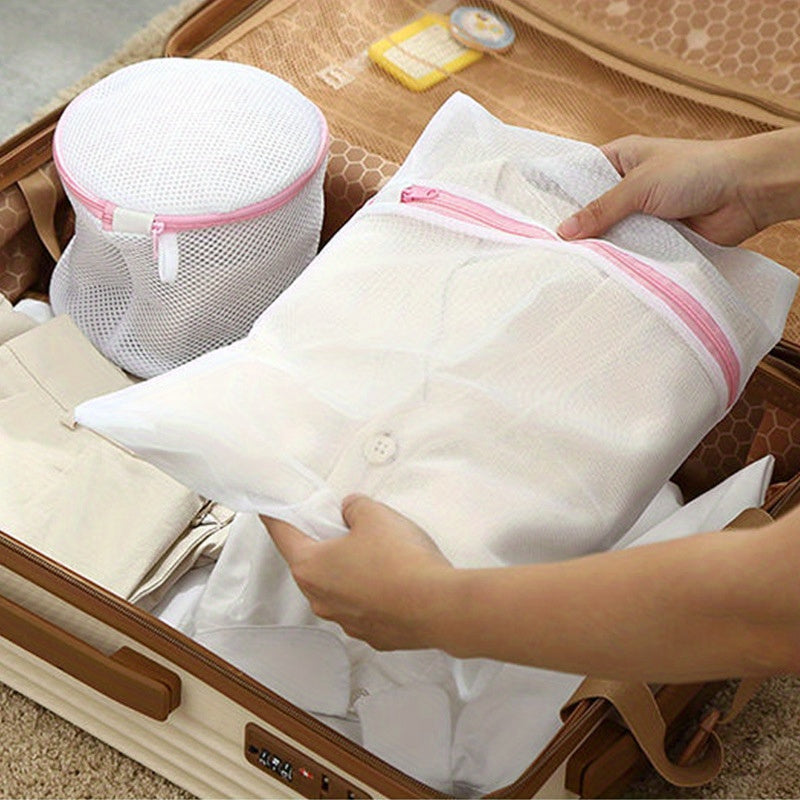 Juego de 4 bolsas de malla para lavar con cierre, resistentes, protectoras para ropa delicada, ropa interior y prendas, ideal para lavadoras