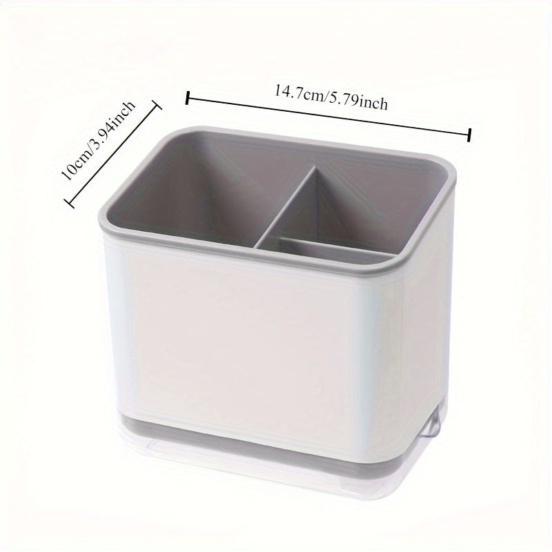 Organizador de Baño Moderno con Múltiples Compartimentos - Portacepillos de Dientes y Pasta Dental Desmontable con Drenaje de Agua, Ideal para Cepillos, Peines y Artículos de Aseo