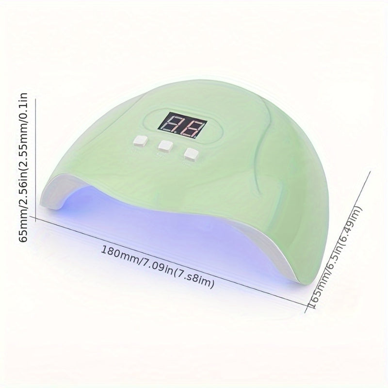 Juego de 6 Herramientas para Uñas Artísticas con Lámpara de 18 Luces LED Rosa, Función Inteligente de Inducción y Temporizador, Compatible con Diferentes Esmaltes y Pegamentos, Máquina para Manos y Pies, 54W
