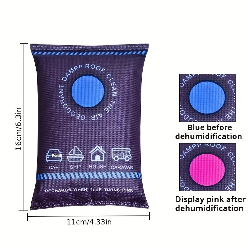 Paquete de 2 Bolsas Deshidratantes para Automóviles Reutilizables, Ideales para la Deshumidificación, Control de Humedad Absorbente, para Parabrisas e Interiores, Bolsas Desecante a Prueba de Fugas