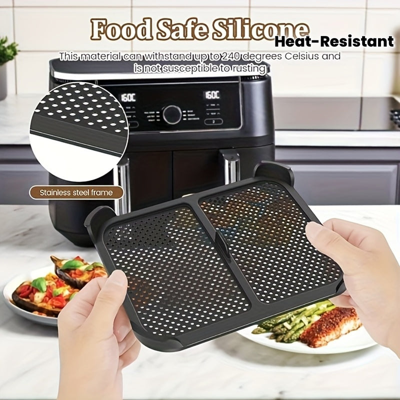 Protección contra salpicaduras de silicona reutilizable y plegable para freidor de aire, resistente al calor.