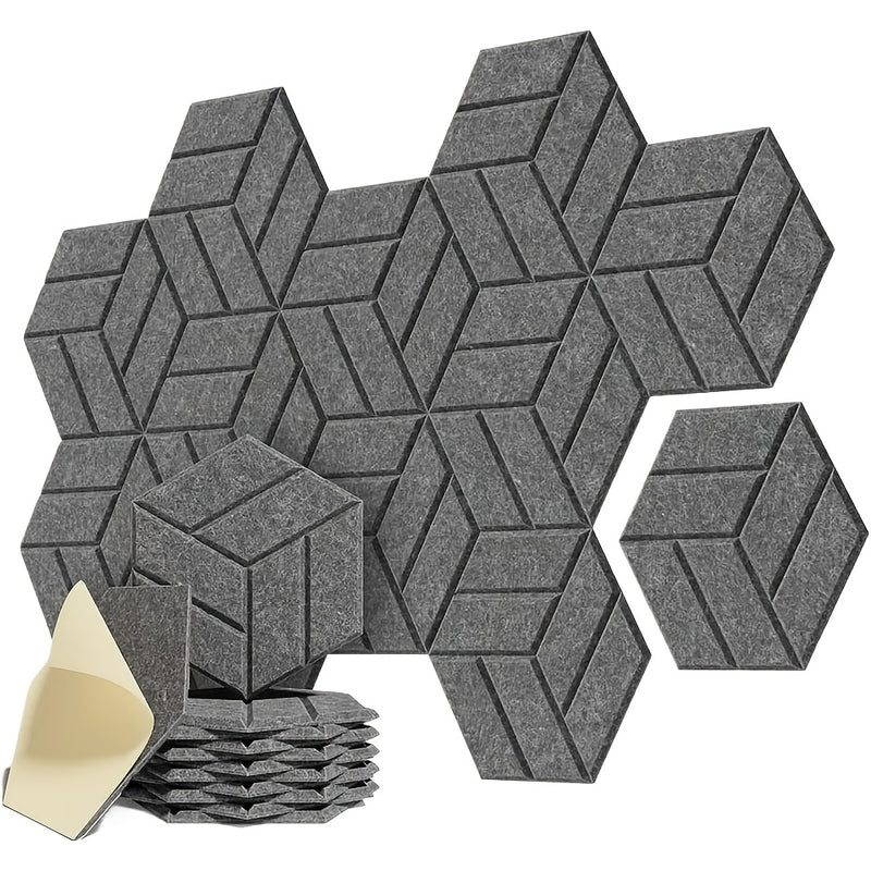 12 piezas de paneles acústicos autoadhesivos LDQ 12"x10"x0,4" - Paneles de espuma de alta densidad con diseño de Y, resistentes al fuego, absorción de ruido y eliminación de eco para hogares, estudios, oficinas (negro/gris oscuro/blanco), paneles de pare