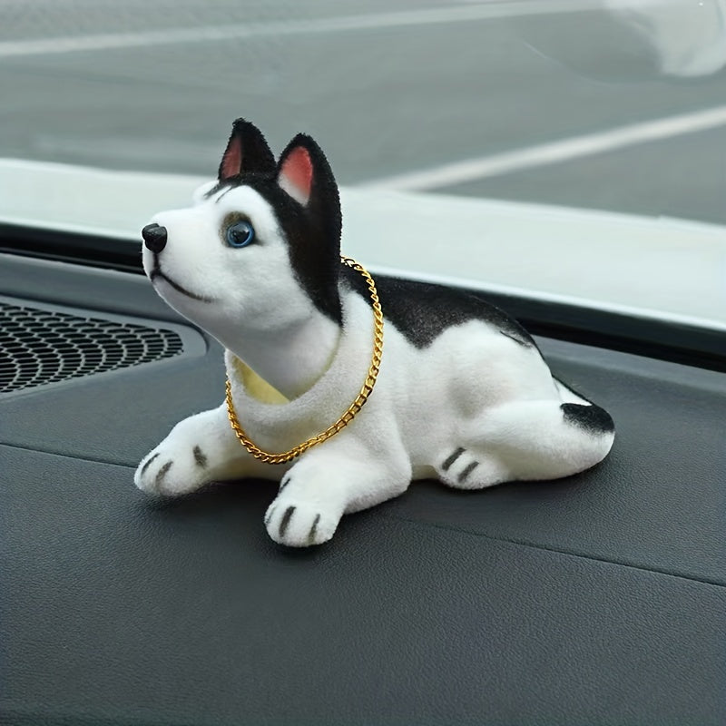 Adorno para Tablero de Coche - Perrito Bobblehead Lindo, Figura Creativa de Resina para Accesorios del Interior del Vehículo