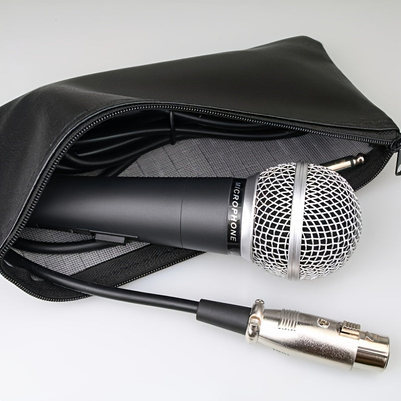 Micrófono Voz Dinámico Profesional SM58 - Micrófono con Cable y Patrón de Cardioides con Jack de 6.35 mm, Alimentado por CC para Escenario, Cantar, Transmisión en Vivo, Videollamadas, Juegos y Karaoke - Audio de Alta Calidad, Construcción Duradera, Reduc