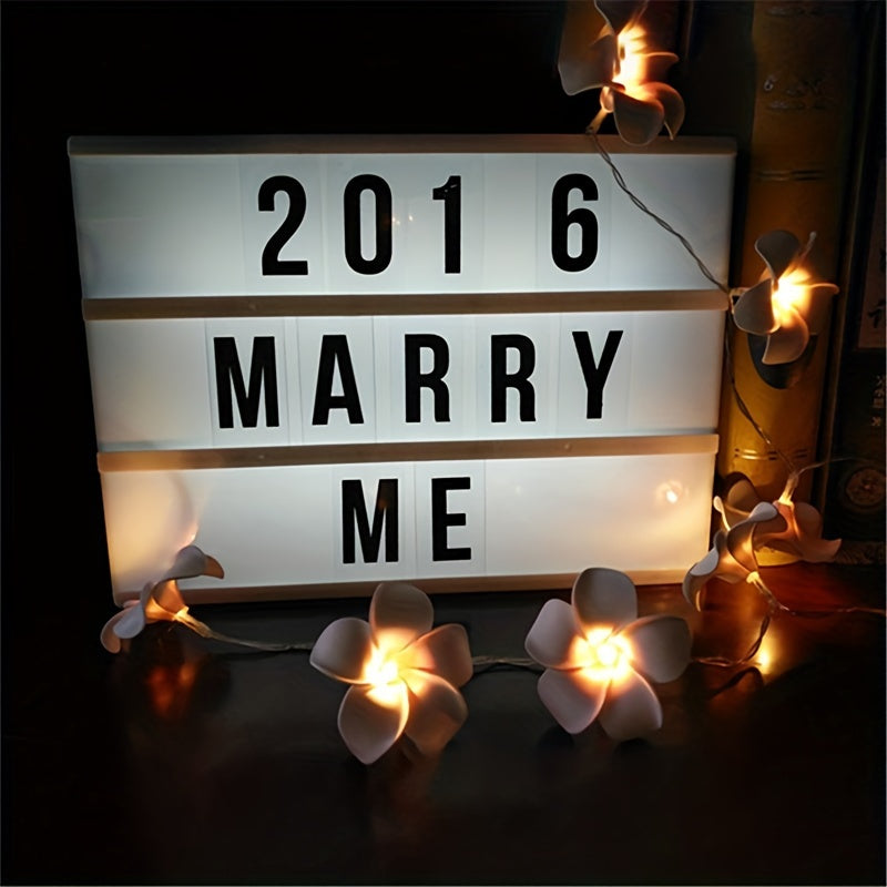 1 Pieza, Mini Caja De Luz Cinematográfica LED Decorativa, 7,87" X 5,9" (Aproximadamente 20 Cm X 15,24") - Caja De Luz Personalizada DIY Con 100 Letras, Números Y Símbolos, Cable USB Incluido, Caja De Luz Blanca Con Tarjetas De Letras, Bar De Dormitorio,