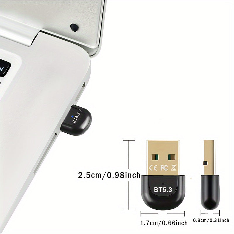 Adaptador de red USB BT5.3, receptor de ultralarga distancia con dongle USB, distancia máxima de 20m/65.61 pies (distancia abierta), adecuado para computadoras/auriculares/tarjetas de teclado/ratón/altafalantes y otros dispositivos, solo compatible con W