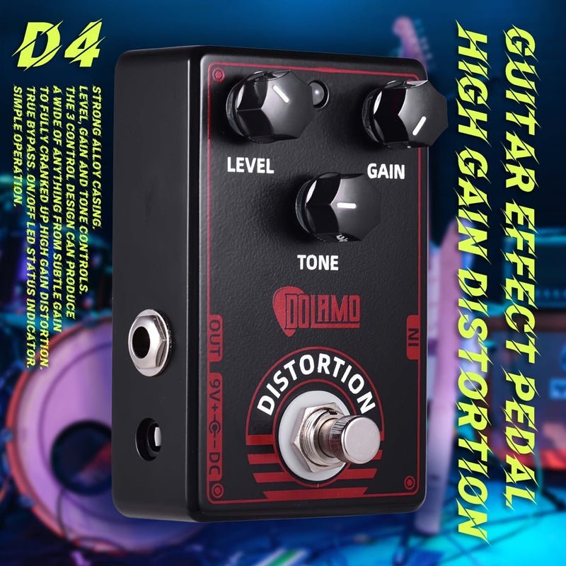 1 ud Pedal de Efecto de Guitarra D-4 de Alta Ganancia - Sonido Estilo Británico Verdadero con True Bypass, Tamaño Compacto y Construcción Duradera para Guitarristas Eléctricos