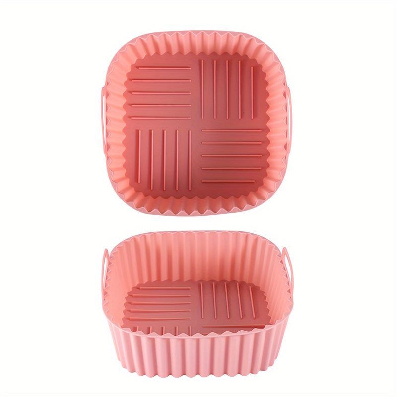 1pc Reutilizable Forro de Silicona Cuadrado para Air Fryer de 20,32cm para 4-7 QT, Insertos No Adherentes para Horno y Microondas, Accesorio de Air Fryer Fácil de Limpiar