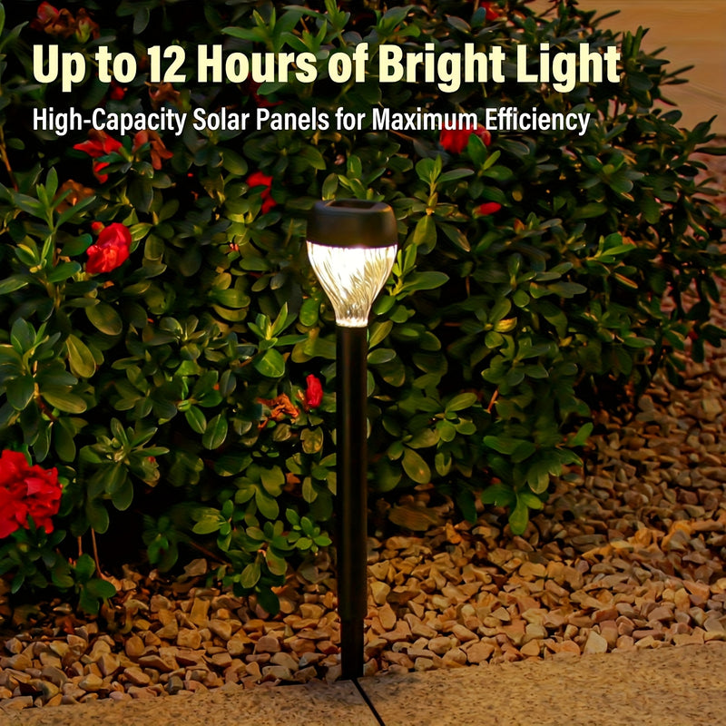 10 piezas de conjunto de interruptores automáticos de piso con energía solar, luces de sendero duraderas de plástico para exteriores, jardín semienterrado, iluminación decorativa de césped de patio, adecuado para calles de patio, terrazas, iluminación de