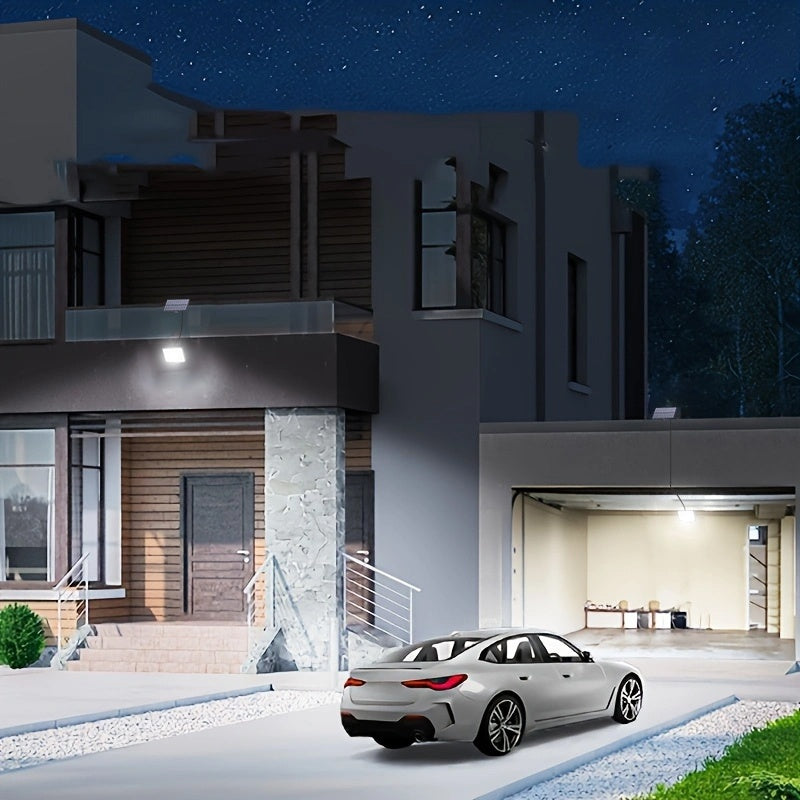 Luz solar con sensor de movimiento de 400 LED - Aplique de pared para exteriores con cable de 5.0 metros, control remoto, iluminación de anochecer a amanecer, función de seguridad para porche, jardín y regalos navideños, luz de seguridad exterior | Luz e