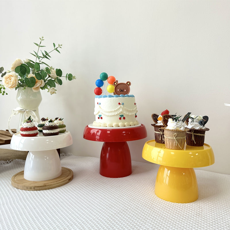 Set de 3 soportes para cupcakes de plástico ABS - Exhibidor de postres en forma de hongo para bodas, cumpleaños, fiestas, Navidad y decoración de Halloween
