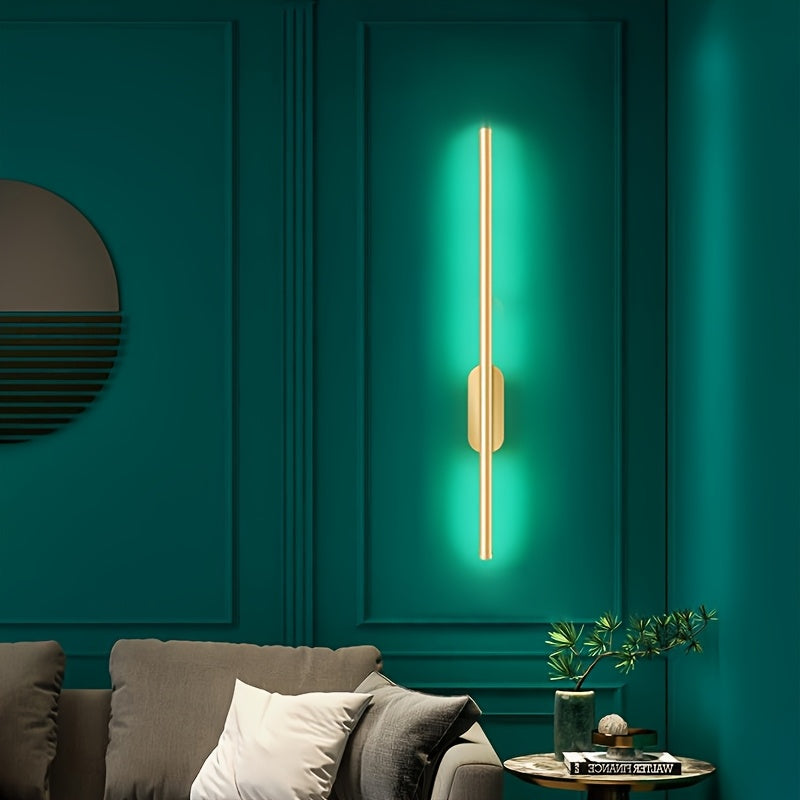 2 piezas de aplique de pared LED moderno dorado, lámpara de pared semimontada con estructura metálica desmontable para dormitorio, sala, pasillo - cableado directo, 110V-240V, sin batería, lámpara de pared para dormitorio | Aplique de pared moderno | Lám