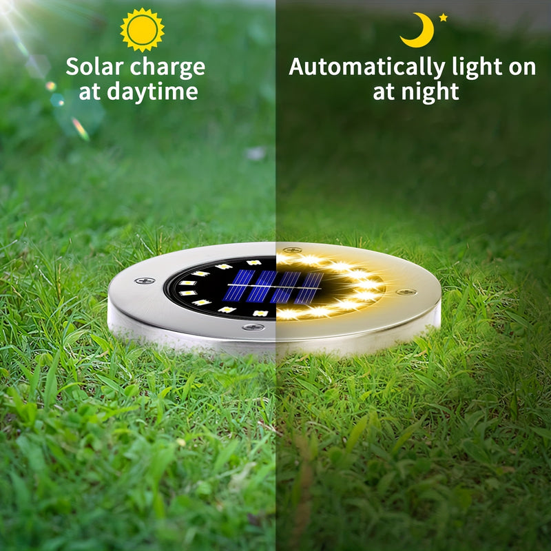 4/8/16 piezas de luces solares para tumbas con 16 LED, luces solares para jardín, camino, césped, entrada o pasillo
