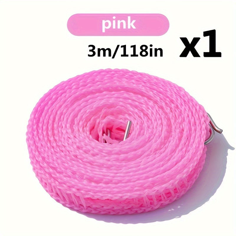 1 Tendedero Portátil, Tendedero Engrosado Mejorado, Cuerda De Secado Antideslizante A Prueba De Viento, Cuerda Para Colgar Ropa De Secado De Camping, Suministros De Lavandería Para El Hogar Interior Y Exterior, Accesorios Para Acampar Al Aire Libre, Acce