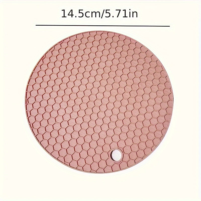 1pc Mantel Individual de Silicona - Redondo, Resistente al Calor y Antideslizante para Ollas, Bandejas de Horneado y Boles - Accesorio de Cocina Duradero