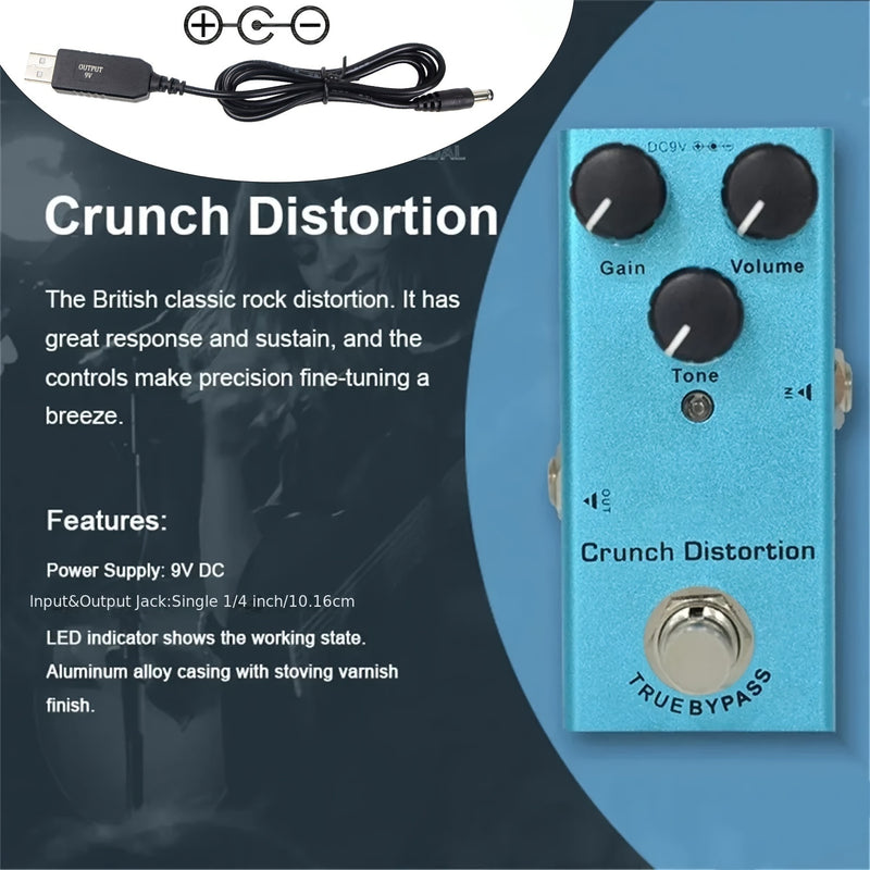 Pedal de efectos para guitarra CHENPINGFENG mini, distorsión clásica, delay analógico y digital, alimentación de 9V DC, cuerpo de aluminio, sin necesidad de baterías, para guitarra eléctrica