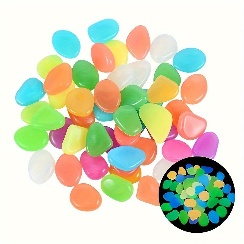 Piedras luminosas vibrantes, 1200 piezas, para decorar jardines, espacios y aceras, con arte metálico para jardín