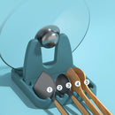 1pc Soporte multifuncional plegable para utensilios de cocina de plástico, con tapa, sin necesidad de taladrar, ahorra espacio, para organizar accesorios de cocina