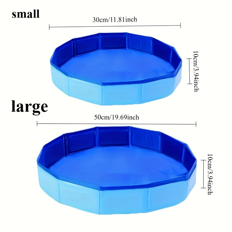 1pc Bañera Plegable Portátil para Pies, Ideal para Entrada de Piscina - Tubería PVC Multicomponente Colapsable, Azul, Accesorio Esencial para Limpieza de Piscinas
