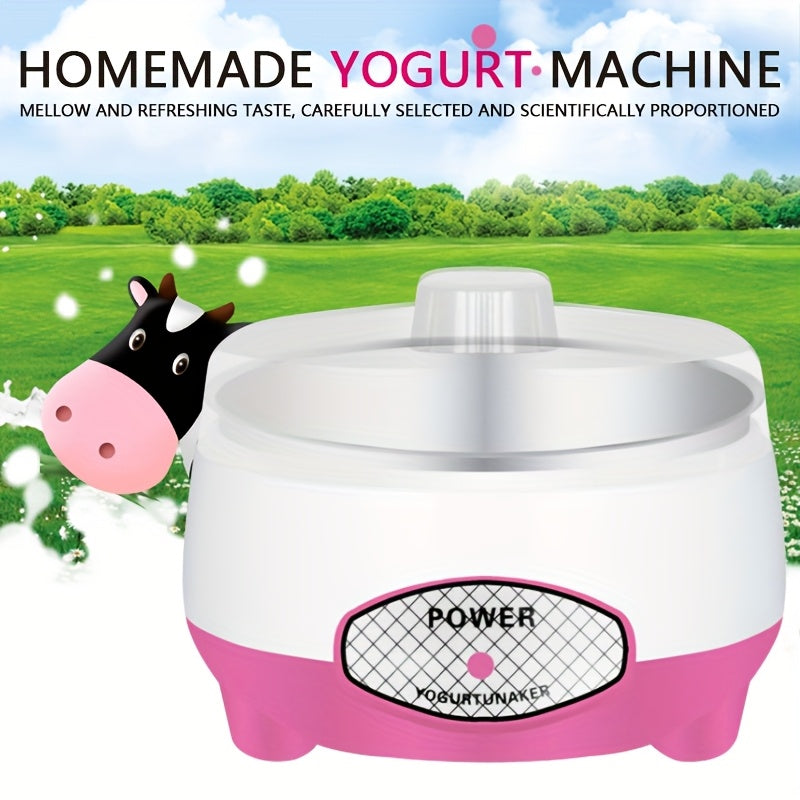 Mini Hacedor de Yogur DIY, máquina multifuncional para natto, diseño compacto, calefacción tridimensional 360°, fermentación a temperatura constante, enchufe estándar americano, revestimiento interior de acero inoxidable, capacidad de 33.814 onzas, regal