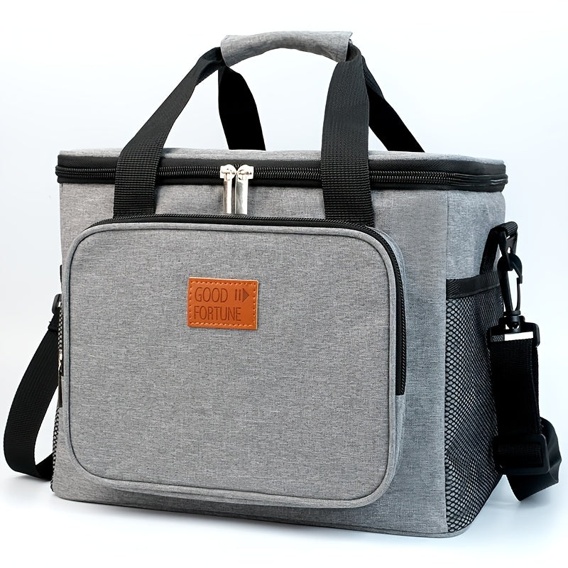 1 bolsa de almuerzo, bolsa aislada de mano y cruz, bolsa de picnic de hombro no alimentaria, paquete de hielo para coche al aire libre, bolsa de caja de almuerzo térmica, adecuada para acampar, trabajar, ir a la escuela, etc.