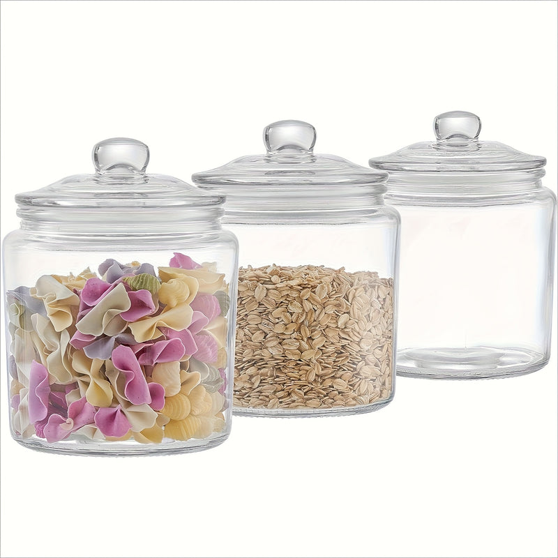 Tarros de Vidrio Herméticos de 32oz/64oz para Almacenamiento, Organizadores Apilables de Harina, Azúcar, Café y Especias – Tarros Multiusos para Cocina y Despensa