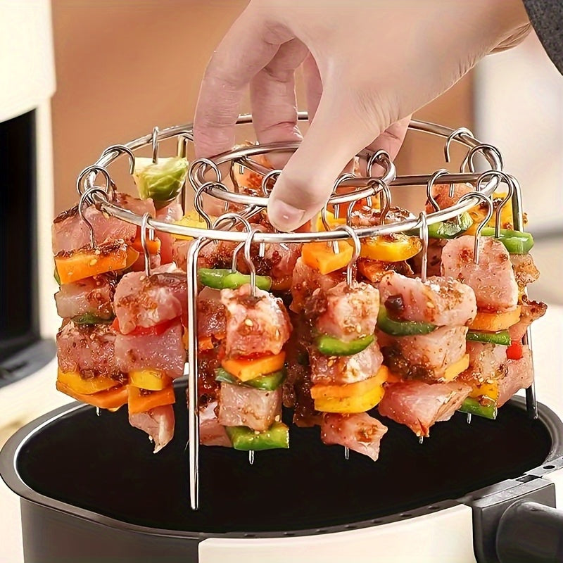 1 pieza de rejilla de barbacoa para freidor de aire de acero inoxidable de grado alimenticio, 24 piezas, ideal para freír carne y verduras sin voltear, compatible con freidores de aire de 3,5 a 5,5 tazas, accesorios para olla de presión de cocina DIY.