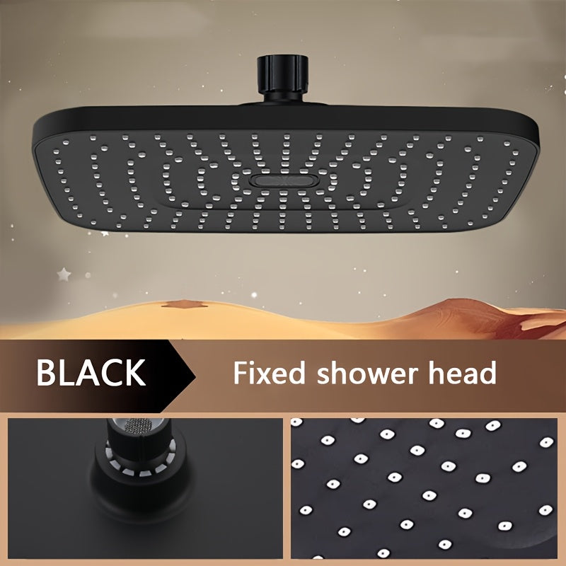 Cabezal de ducha de lluvia de lujo, montaje en pared de alta presión, diseño rectangular clásico, instalación fácil, acabado de pintura elegante, no necesita electricidad, ideal para una experiencia de baño premium, regalo perfecto para Navidad/Halloween