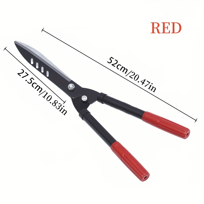 Tenazas de Poda de Acero al Manganeso Resistentes - Mango Ergonómico de Hierro con Empuñadura Roja - Tijeras Portátiles para Jardín, Afiladas y Adecuadas para Corte de Césped, Setos y Árboles de Acebo - Herramienta Esencial para el Hogar
