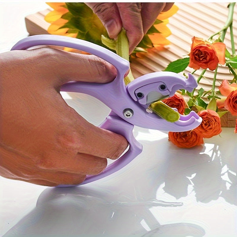 Tenazas de Jardinería y Flores 2 en 1 - Cuchillas Afiladas con Empuñadura Antideslizante, Tijeras Profesionales para Arreglos Florales y Cuidado del Césped - Corta Plantas Manual para Uso Doméstico y Comercial (Verde Vibrante o Morado) - Regalo Ideal par