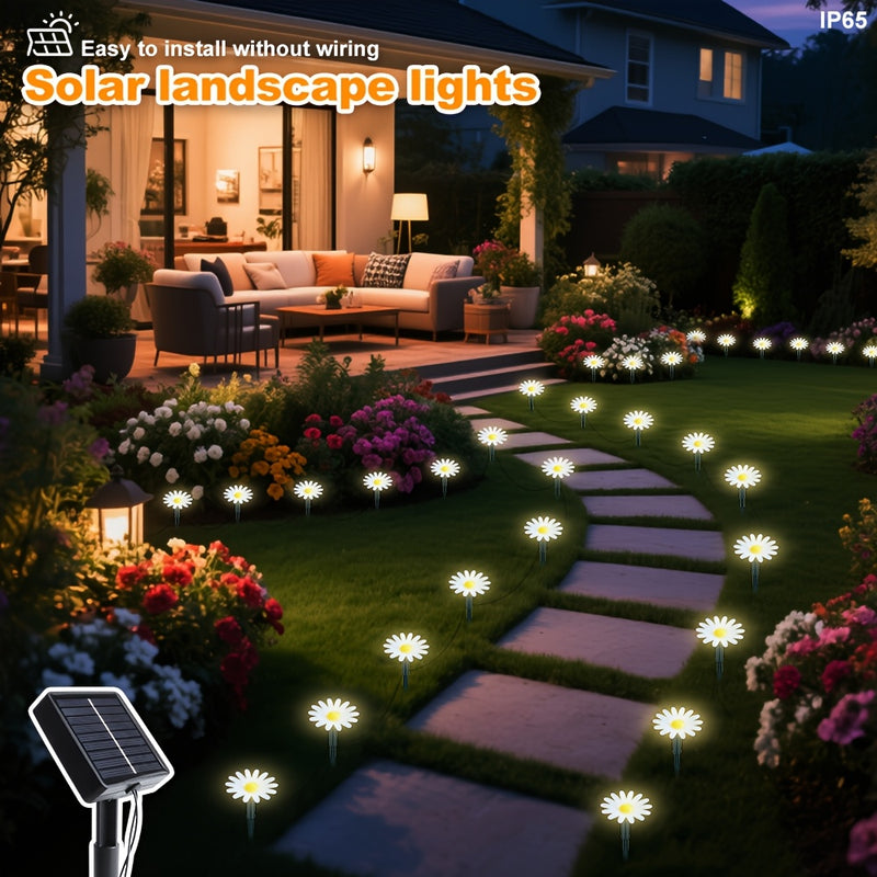 1 Unidad, 20 Luces, Luces Solares LED Para Césped, Luces De Paisaje Al Aire Libre IP65, Luces Solares Decorativas Para Jardín, Luces Solares Al Aire Libre Para Jardín, Camping, Fiestas, Día De La Independencia, Navidad, Boda, Baile, Cumpleaños, Piscina,