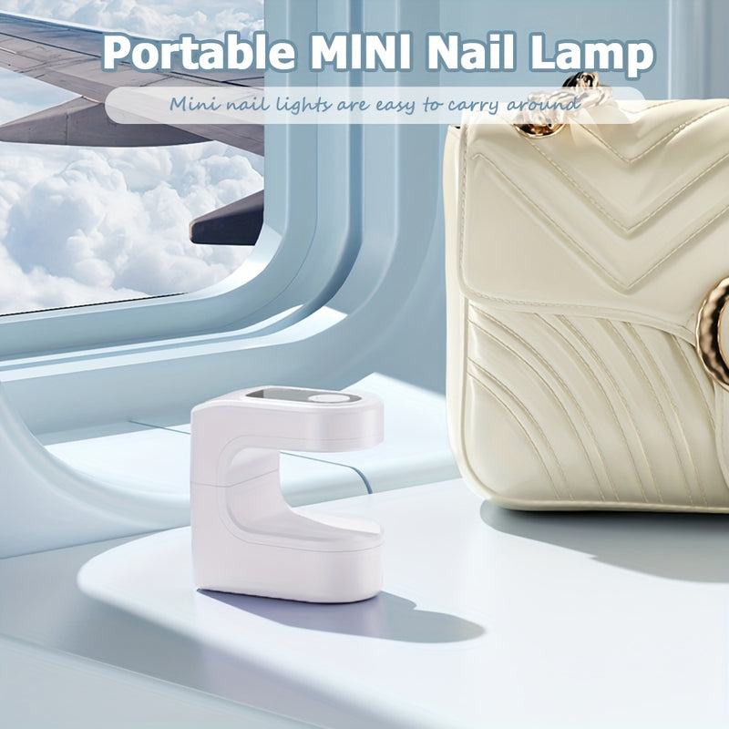 Lámpara de curado de uñas mini portátil con pantalla de visualización digital, lámpara de curado de esmalte de gel de plástico recargable por USB para uso en casa y salón, para endurecer uñas de gel.