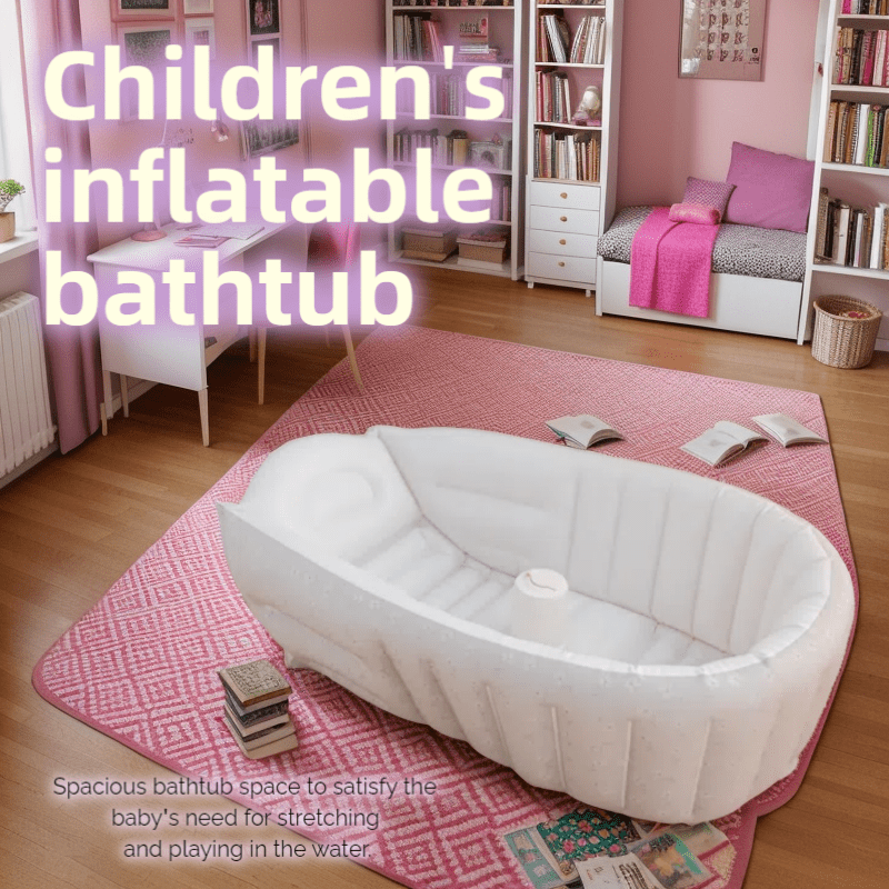 Bañera Inflable para Bebés con Diseño de Pato - Asiento Portátil de PVC Duradero y Antideslizante para Hogar y Viajes, Silla de Baño Segura en Blanco para Infantes y Niños Pequeños