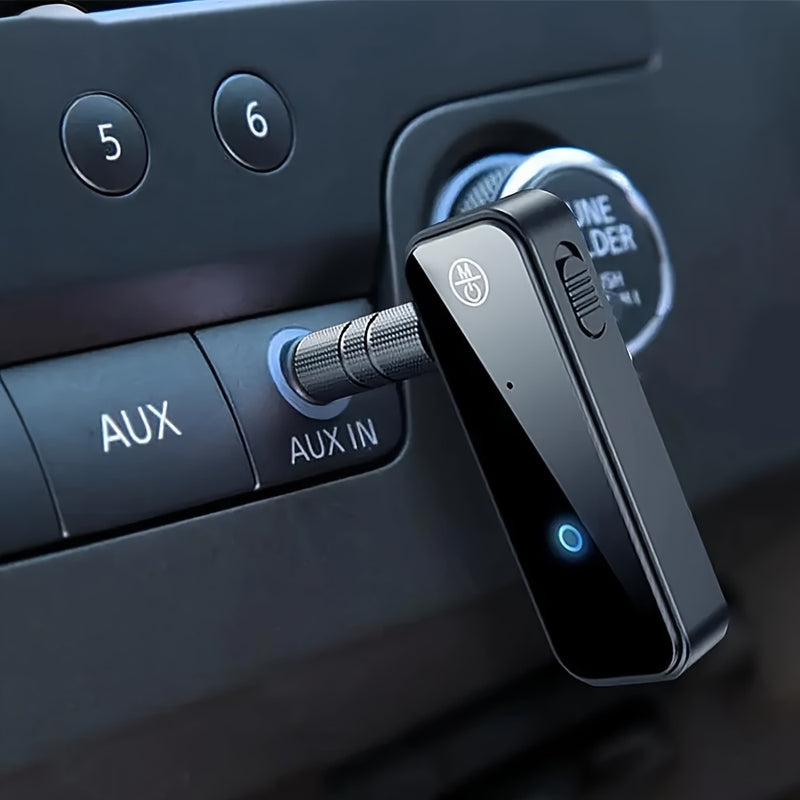 Transmisor y receptor sin varillas 5.0, Modo Dual (TX/RX), Entrada AUX, Carga USB, Baja Latencia para Estéreo de Auto, Hogar, Oficina, Smartphone, Tableta - Compatible con Dispositivos Inalámbricos, Equipo de Audio de Oficina, Diseño Elegante del Recepto