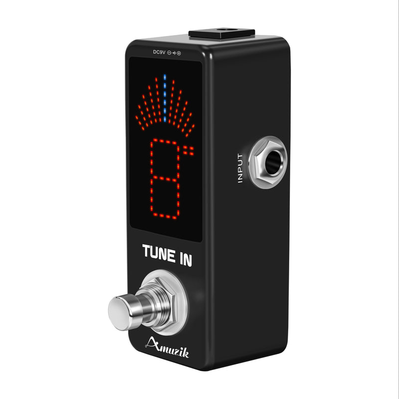 Pedal Afinador de Guitarra, Afinador Cromático para Guitarras Eléctricas y Bajos con Indicador de Tono Preciso ±1 Centido y True Bypass