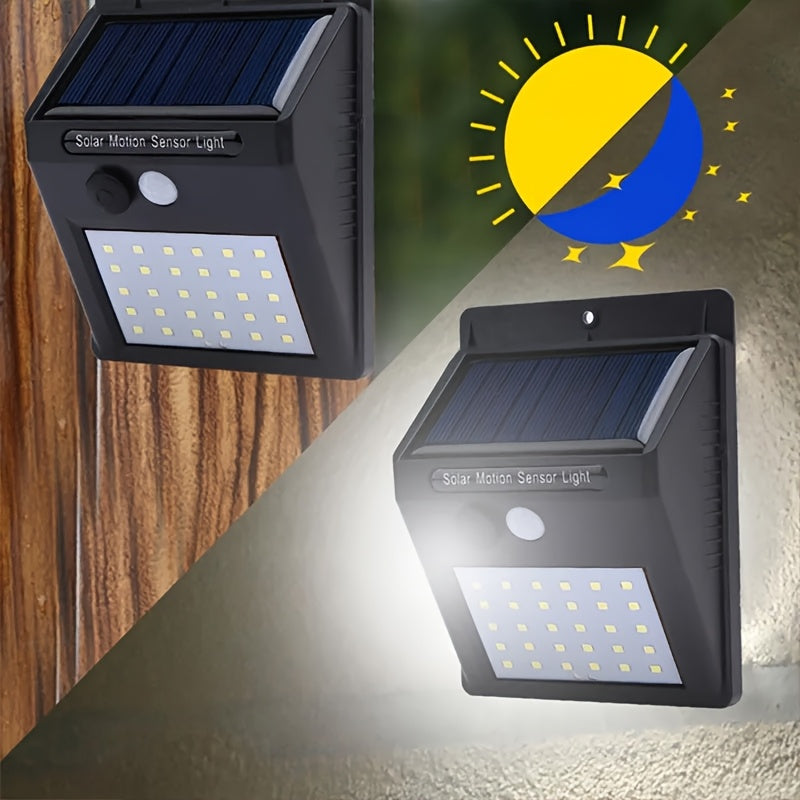 Luces de Pared Solares con Sensor de Movimiento 30LED, IP44, Lámpara Solar Exterior de 800mAh para Jardín y Garaje