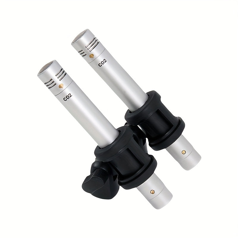 Conjunto de Micrófono Condensador Lexinova C-02 Dual Pencil - Antigolpes, Diafragma Pequeña, Diseño de Clip para Grabación de Piano y Voz, Compatible con XLR, Grado Profesional, Micrófonos para Instrumentos|Micrófonos Clipon|Construcción Duradera