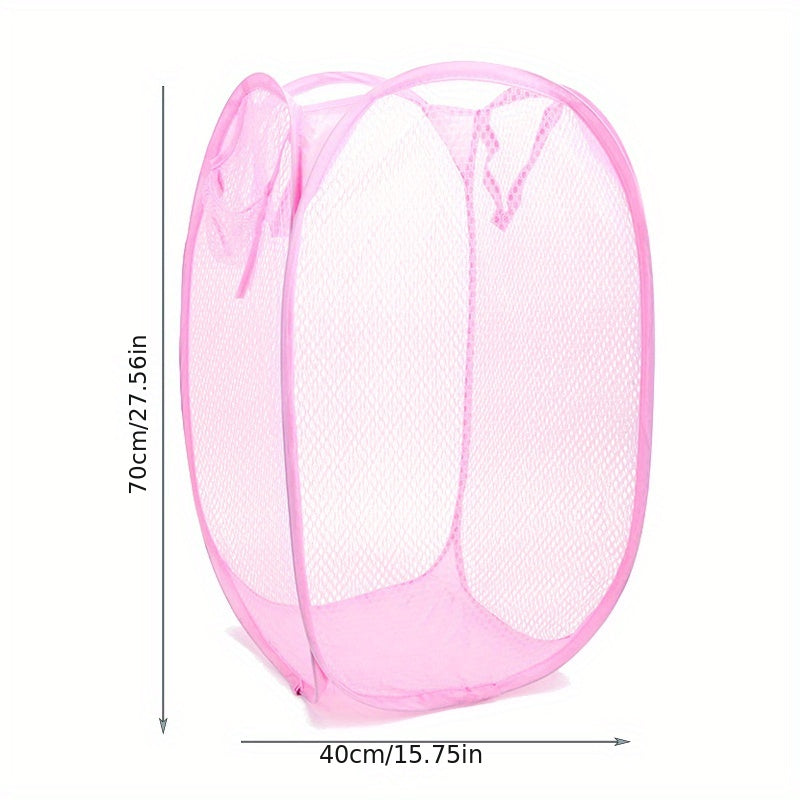 1 Cesto De Ropa Sucia Emergente, 27.56 * 15.75in, Cesto De Ropa Sucia Transpirable De Malla Extra Grande, Cesto De Almacenamiento De Ropa Sucia Plegable Con Asas Resistentes, Cesto De Almacenamiento De Juguetes