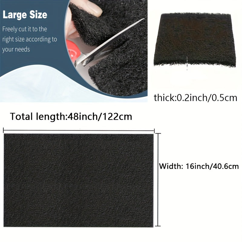 1 pieza Ancho 40.6cm x Grosor 0.5cm x Largo 122cm Cortado a medida para filtro de aire de purificador de aire de espuma de carbono, filtro de estufa y filtro de aire acondicionado para eliminar olores, almohadilla de carbón activado universal
