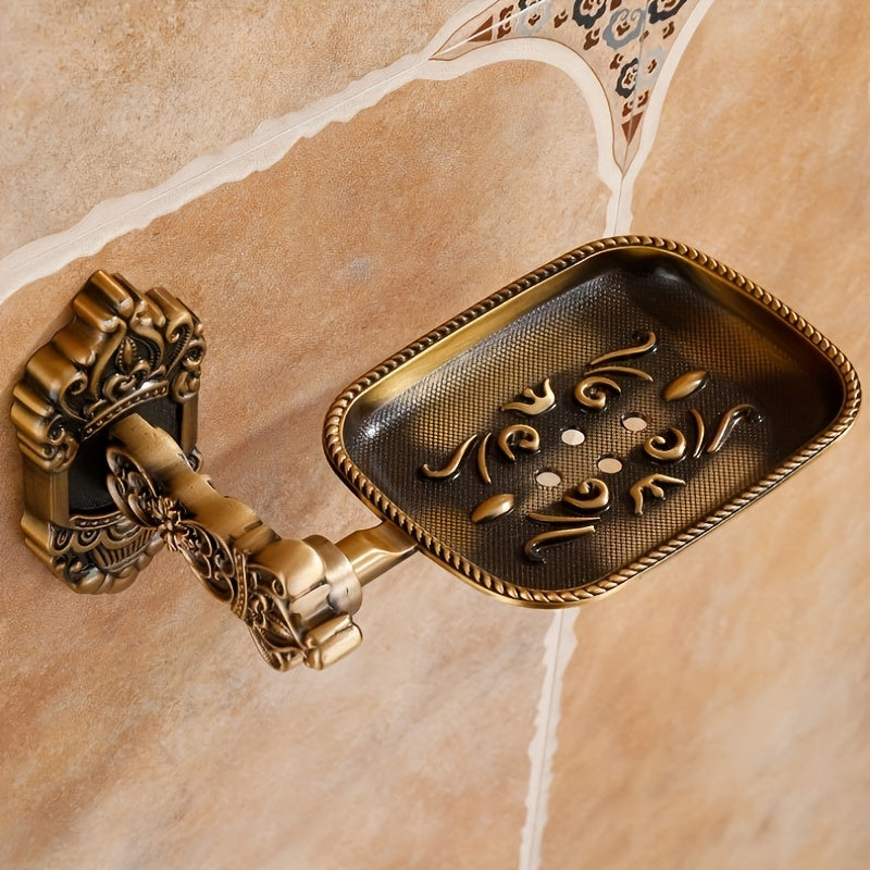 Jabonera Ovalada de Estilo Vintage con Desagüe - Accesorio de Baño al Estilo Europeo, Perfecto para la Ducha y el Lavabo