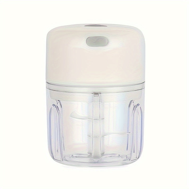 1pc Picadora Eléctrica Mini - Recargable USB 8.45oz con Cuchilla de Acero Inoxidable de 3 Hojas, Motor de 1200 RPM para Picar Cebolla, Chile, Apio y Jengibre - Utensilio de Cocina y Camping, Regalo Ideal de Cumpleaños, Cortador y Diccionario de Alimentos