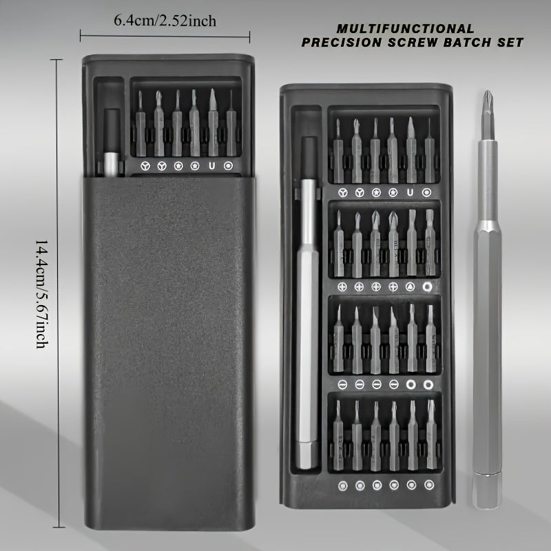 Juego de destornilladores de precisión 25 en 1, acero inoxidable, multifuncional, plástico resistente, sin carga, para desarmar y reparar teléfonos móviles y tabletas