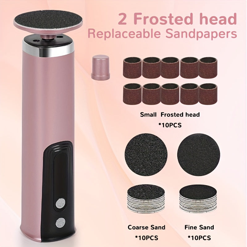 Dispositivo de Pedicura para el Hogar, Ajuste Multivelocidad, Recargable USB, 1200mAh, Dorado Rosa
