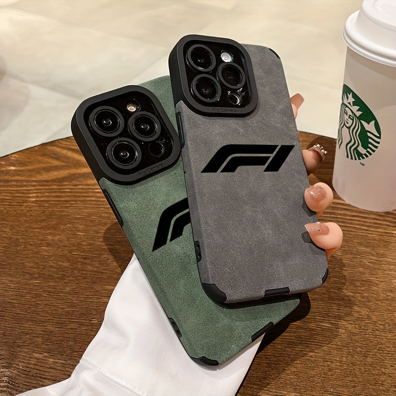 Estuche de teléfono personalizado con patrón de logo F1 negro para for iphone 16/16 Pro/16 Plus/16 Pro Max/15/15 Plus/15 Pro/15 Pro Max/14/14 Plus/14 Pro/14 Pro Max/13/13 Pro/13 Pro Max/12/12 Pro/12 Pro Max/11/11 Pro/11 Pro Max. Alto valor estético, resi